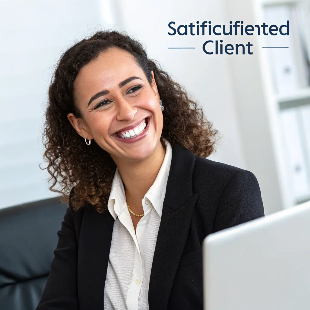 Satisfied client smiling